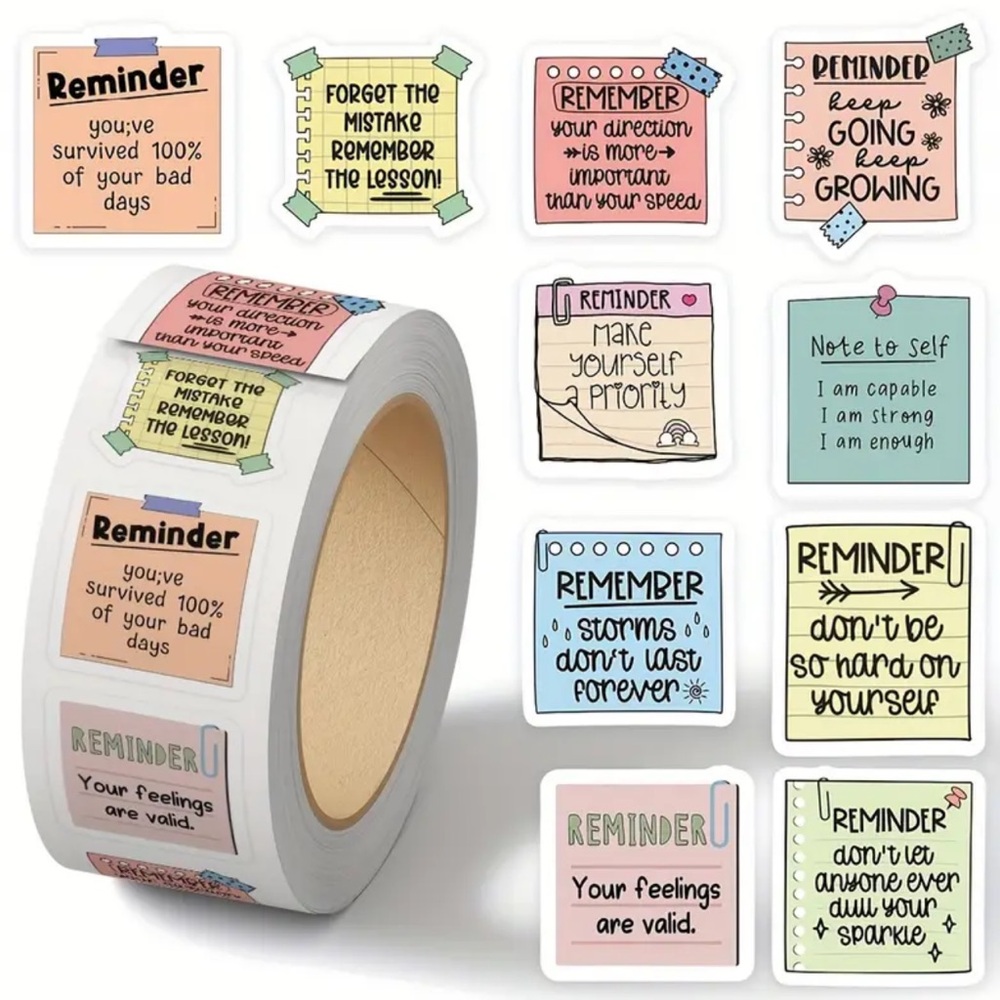1 Roll/500pcs Reminder Note Roll Stickers Notebook  Seal Stickers Decorative NEW